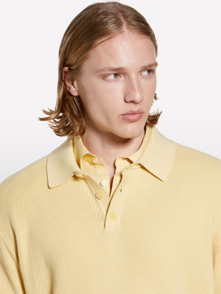 Polo amarelo de malha - polos para homem - Amarelo | Sisley image number 5